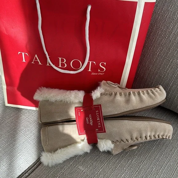 Talbots cozy slippers size 7 leather upper - Picture 10 of 10